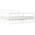 Estructura cama metal con cabecero y estribo blanco 200x200