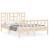 Estructura de cama con cabecero madera maciza 160x200