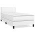 Cama box spring con colchón cuero sintético blanco 90x190