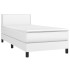 Cama box spring con colchón cuero sintético blanco 90x190