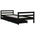 Estructura de cama niños con cajones madera pino negro