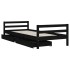 Estructura de cama niños con cajones madera pino negro