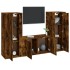 Set de muebles de TV 3 pzas madera contrachapada roble