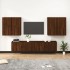 Set de muebles para TV 6 pzas madera contrachapada roble