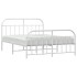 Estructura cama metal con cabecero y estribo blanco 160x200