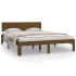 Estructura de cama madera maciza de pino marrón miel 140x200