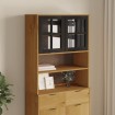 Mueble superior de aparador con puertas vidrio FLAM madera pino