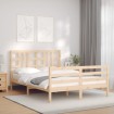 Estructura de cama de matrimonio con cabecero madera maciza