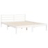 Estructura de cama con cabecero madera maciza blanco 160x200