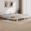 Estructura de cama madera maciza de pino blanco 200x200 cm