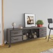 Mueble de TV de hierro plateado 110x30x40 cm