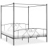 Estructura de cama con dosel metal gris 180x200