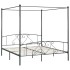 Estructura de cama con dosel metal gris 180x200