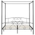 Estructura de cama con dosel metal gris 180x200