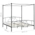 Estructura de cama con dosel metal gris 180x200