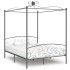 Estructura de cama con dosel metal gris 180x200