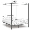 Estructura de cama con dosel metal gris 180x200 cm