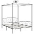 Estructura de cama con dosel metal gris 180x200