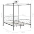 Estructura de cama con dosel metal gris 180x200