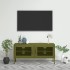 Mueble de TV verde oliva 105x35x50 cm