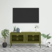 Mueble de TV verde oliva 105x35x50 cm acero