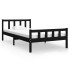 Estructura de cama madera maciza negro 100x200