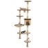 Rascador de gato de pared postes de sisal 194 cm beige y