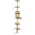 Rascador de gato de pared postes de sisal 194 cm beige y