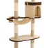 Rascador de gato de pared postes de sisal 194 cm beige y