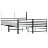 Estructura de cama cabecero y estribo metal negro 135x190