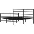 Estructura de cama cabecero y estribo metal negro 135x190