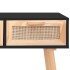 Mesa consola madera pino maciza ratán natural negro