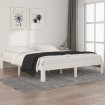 Estructura de cama de madera maciza de pino blanco 160x200 cm