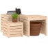 Set de cajas de jardín 3 piezas madera maciza de