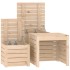 Set de cajas de jardín 3 piezas madera maciza de