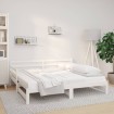 Sofá cama extraíble madera maciza de pino blanco 2x(90x190) cm