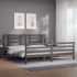 Estructura de cama con cabecero madera maciza gris 200x200