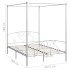 Estructura de cama con dosel metal blanco 160x200