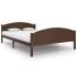 Estructura de cama madera maciza pino marrón oscuro 160x200