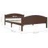 Estructura de cama madera maciza pino marrón oscuro 160x200