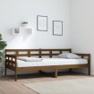 Sofá cama madera maciza de pino marrón miel 90x200 cm