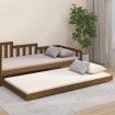 Estructura de cama madera maciza pino marrón miel 100x200 cm