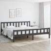 Estructura de cama madera maciza gris 200x200 cm