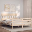 Estructura de cama con cabecero madera maciza 160x200 cm