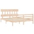 Estructura de cama con cabecero madera maciza 160x200