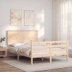 Estructura de cama de matrimonio con cabecero madera maciza