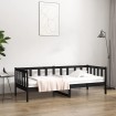 Sofá cama de madera maciza de pino negro 80x200 cm