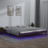 Estructura de cama con LED madera maciza marrón miel 160x200