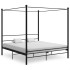 Estructura de cama con dosel metal negro 200x200