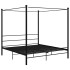 Estructura de cama con dosel metal negro 200x200